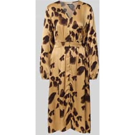 Midi-jurk met V-hals, model 'Clarette'