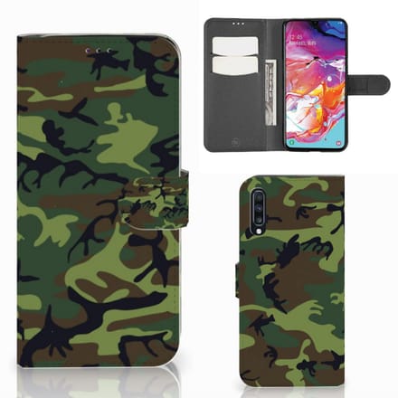 Samsung Galaxy A70 Telefoon Hoesje Army Dark
