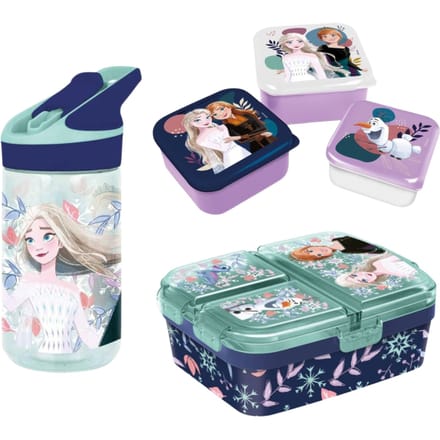 Frozen lunchset; lunchbox, snackbox en drinkfles