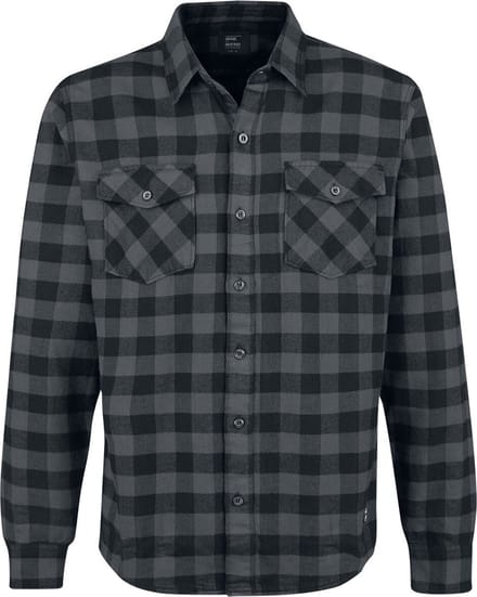 Vintage Industries Flanellen overhemd - Harley Shirt - S tot 3XL - voor Mannen - antraciet-zwart