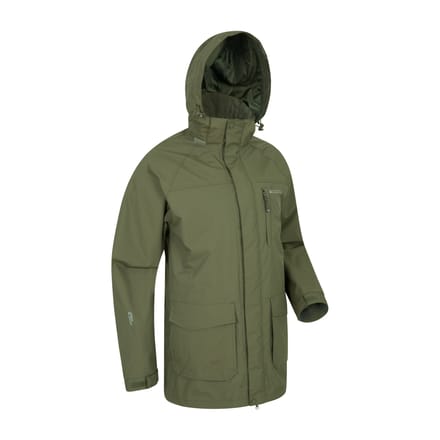Mountain Warehouse Heren Glacier II Lange Waterdichte Jas (Groen)