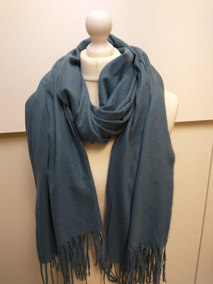 Lange dames warme sjaal Taylor-effen jeans blauw-wintersjaal