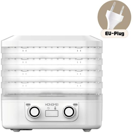 Déshydrateur alimentaire à 5 plateaux avec température réglable, Machine de séchage automatique des aliments pour aliments et viande séchée, EU Plug blanc