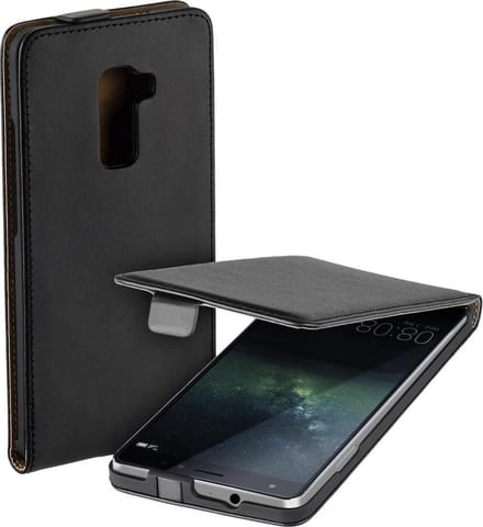 Zwart eco leather flipcase voor de Huawei Mate S hoesje