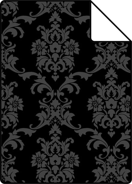 Proefstaal ESTAhome behang barokprint zwart - 26.5 x 21 cm - 136825-S