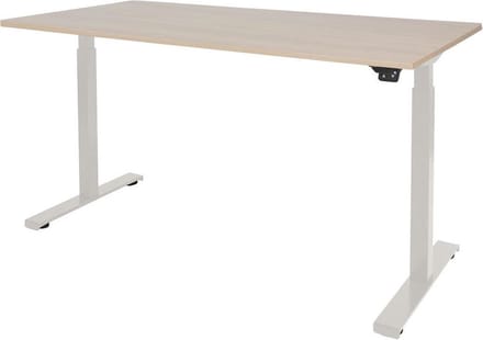 Zit Sta Bureau - Elektrisch 120x80 Eiken -wit frame