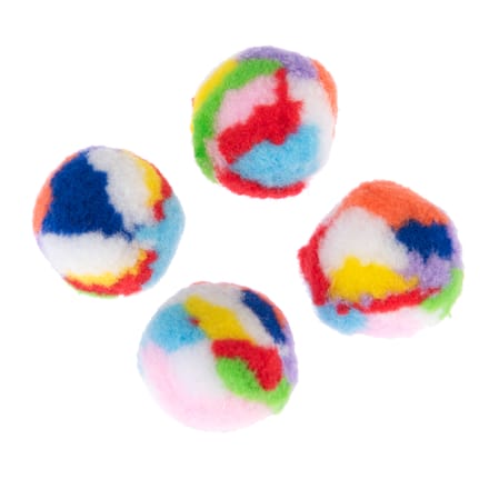 TIAKI Kattenspeelset Pluizige Ballen Set van 4