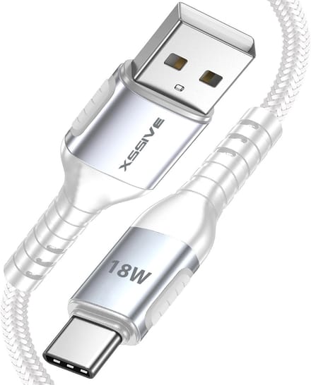 Xssive Gevlochten USB naar USB C Kabel - 15W Quick Charge - Geschikt voor Samsung & Android - 1 meter