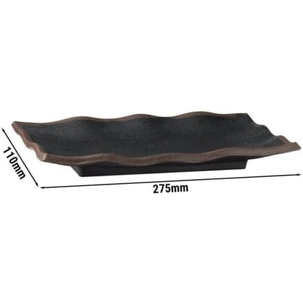 GGM Gastro (6 Stück) Tablett - MARONE - Melamin - 275x110mm - Höhe: 20mm