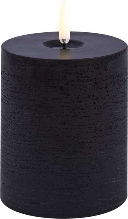 Uyuni led-kaars Melted forest black - Ø 7,8 cm - Hoogte 10 cm