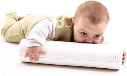 Kruiprol | Baby rol | Tummy roller | Kunstleer | Wit