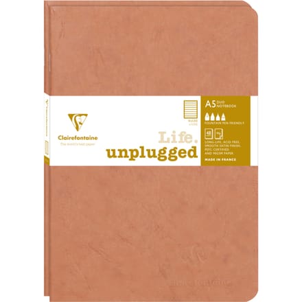 Schrift Clairefontaine A5 lijn 96 pagina's 90gr bruin seal à 2 stuks