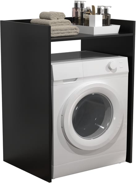 Wasmachine kast - wasmachine ombouw kast - wasmachine meubel - zwart