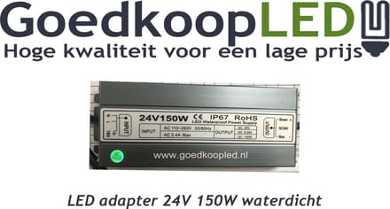 LED adapter 24V 150W waterdicht