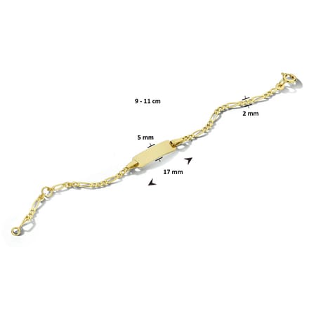 9k Graveerarmband Plaat 5,0 Mm  9 - 11 Cm
