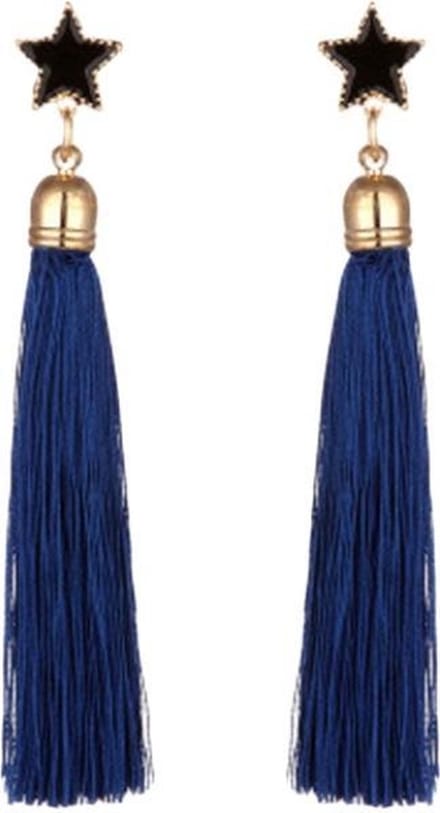 Fako Bijoux® - Oorbellen - Kwast XL - Ster - Blauw