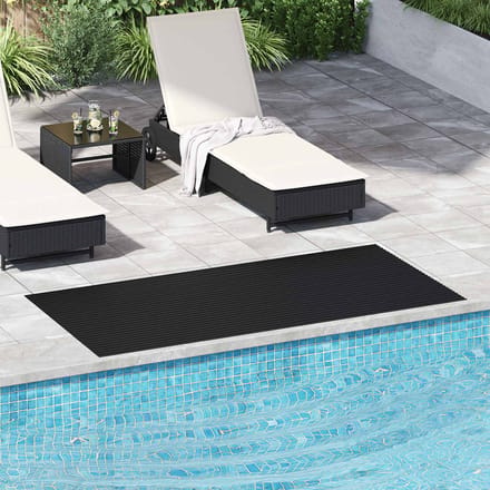 vidaXL - Vloermat - met - brede - rib - Zwart - 1 - x - 2 - m - Rubber