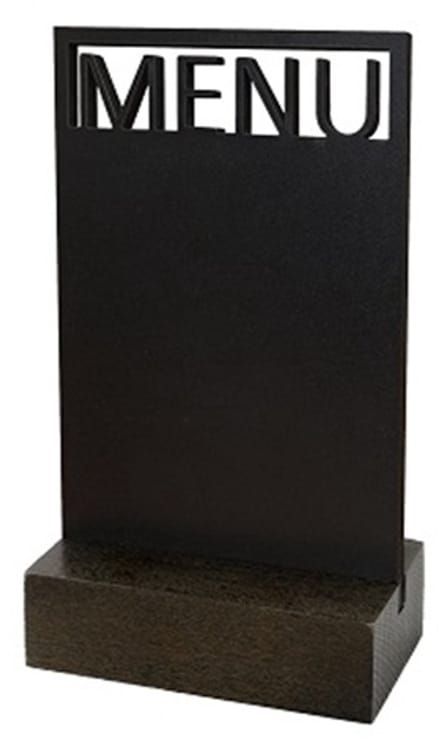 Krijt-tafelstandaard - MENU - 10x18cm - Dubbelzijdig beschrijfbaar met krijtstift