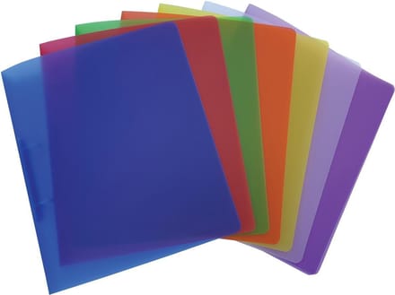 Alpha ringmap, voor ft A4, uit PP, 2 ringen van 25 mm, geassorteerde transparante kleuren 24 stuks