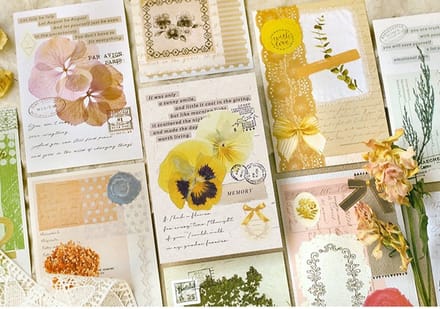 Kaartenset Flora Script - 30 stuks - Journaling Cards - Bloemen Kaarten - Hobbypapier