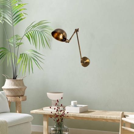 Opviq Wandlamp Sivani 6239, oud messing, verstelbaar, E27