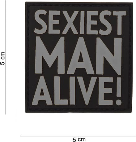 Embleem 3D PVC Sexiest man alive grijs