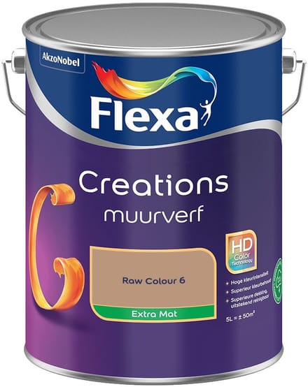 Flexa - Creations Muurverf Extra Mat - Raw Colour 6 - Mengverf - 5 L