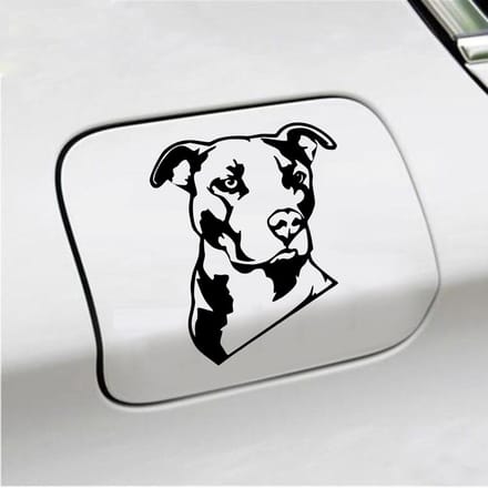 Bumpersticker - Pitbull  - 13 X 11 - Zwart