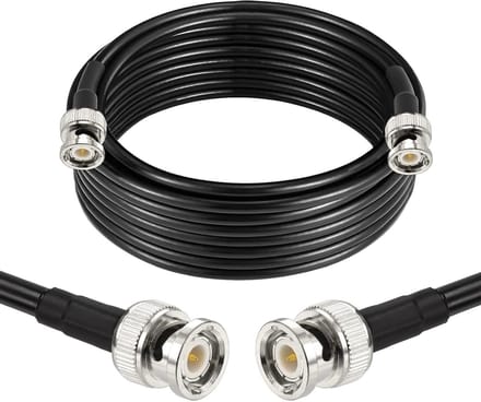 Kabel RG58 BNC 7.6m Plug naar Plug Verlengkabel 50 Ohm Coaxiale Antenne voor Scanner, Ham Radio en Microfoon, 1 Stuk