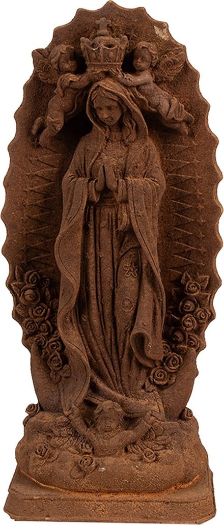 Clayre & Eef Decoratie Beeld Maria 13x9x31 cm Bruin Polyresin