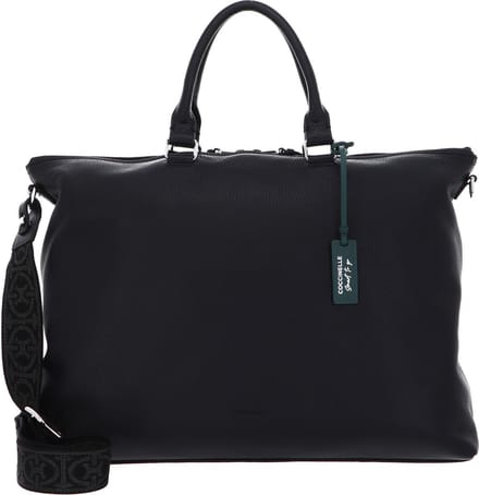 COCCINELLE Leren Schoudertas Handtas Man Soft Tote Grained Leather Noir Zwart