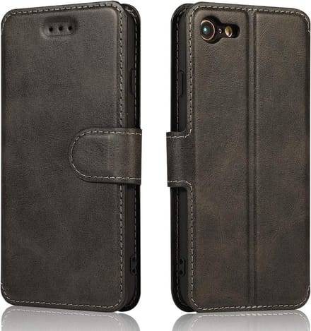 Geschikt voor Apple iPhone 7 - 8 Bookcase | Zwart | Pasjeshouder Hoesje | Portemonnee