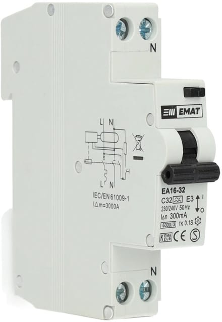 EMAT aardlekautomaat C32 1P+N 300mA Type A (85006053)