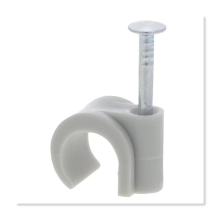 Q-link kabelclip rond 12 mm grijs.Inhoud 20 stuks