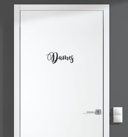 Deursticker - Dames - Zwart 14x6