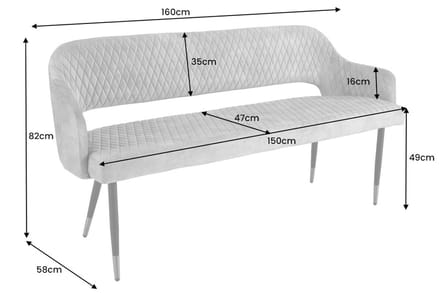 Design bank PARIS 160cm mosterdgeel fluwelen retro rugleuning - 43681