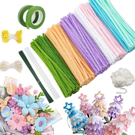 Kleurige pijpenragers set van 500 stuks voor knutselen, bloemversiering en hobbyprojecten