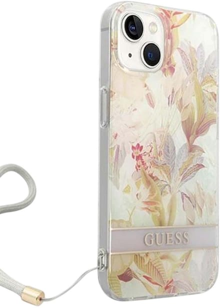 GUESS GUOHCP14MHFLSU iPhone 14 Plus 6.7 "purple / purple hardcase Flower Strap