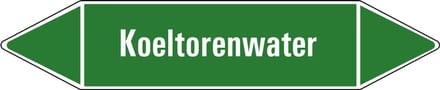 Koeltorenwater leidingmarkering op vel 126 x 26 mm - 5 per vel
