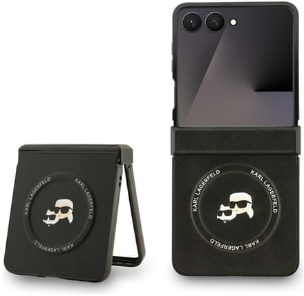 MagSafe hoes voor Samsung Galaxy Z Flip7 F766, Karl Lagerfeld, Karl & Choupette Pins, Zwart