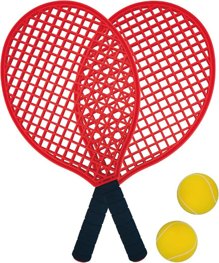 Tafeltennis set met 2 rackets en 2 softballen in net