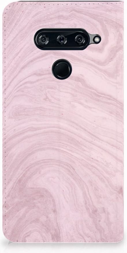 LG V40 Thinq Standcase Marble Pink - Origineel Cadeau Vriendin