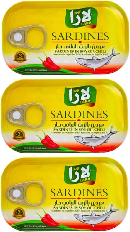 Lara Multipak Sardines Chili in blik 3 x 125 Gram