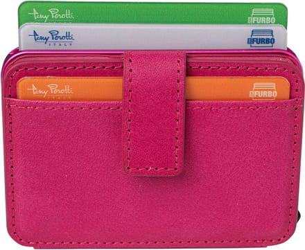 Tony Perotti Furbo EVO RFID leren Pasjeshouder met bankbiljetvak - Fuchsia
