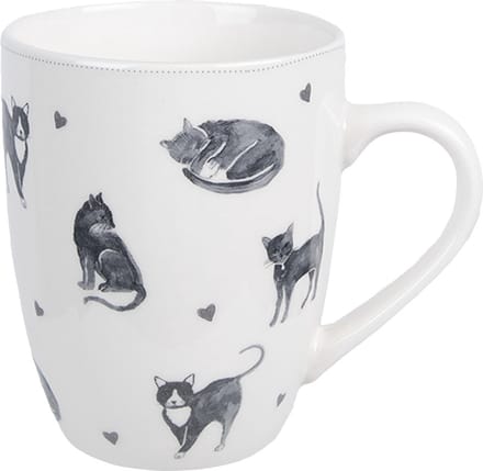 Clayre & Eef Mok 350 ml Wit Keramiek Katten