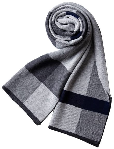 Woolblend Sjaal Heren - Geruite Sjaal - Herensjaal - Grijs