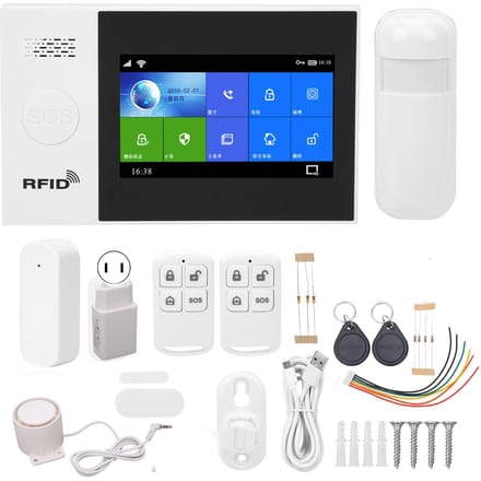 Système d'alarme antivol avec écran tactile TFT 4,3 pouces, Wi-Fi, GSM et GPRS, affichage couleur, pour Tuya blue