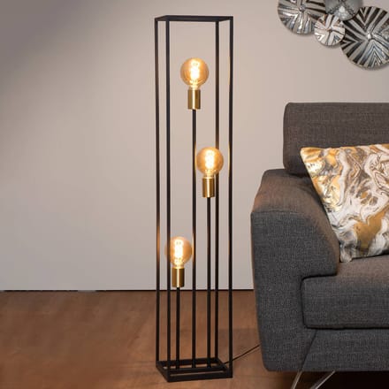 Lucide RUBEN - Vloerlamp - 3xE27 - Zwart