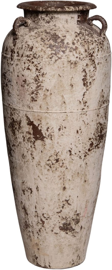PTMD Robena Cream Ceramic Rough Antique Jar Pot L