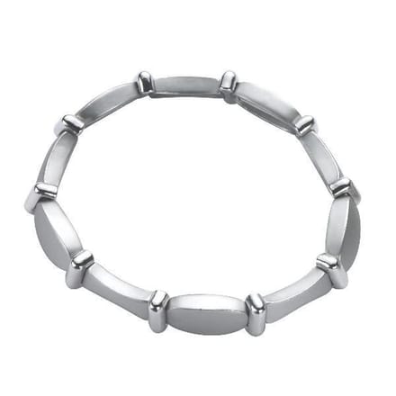 Behave - Zilverkleurige elastische armband - tijdloze look - 17,5 cm